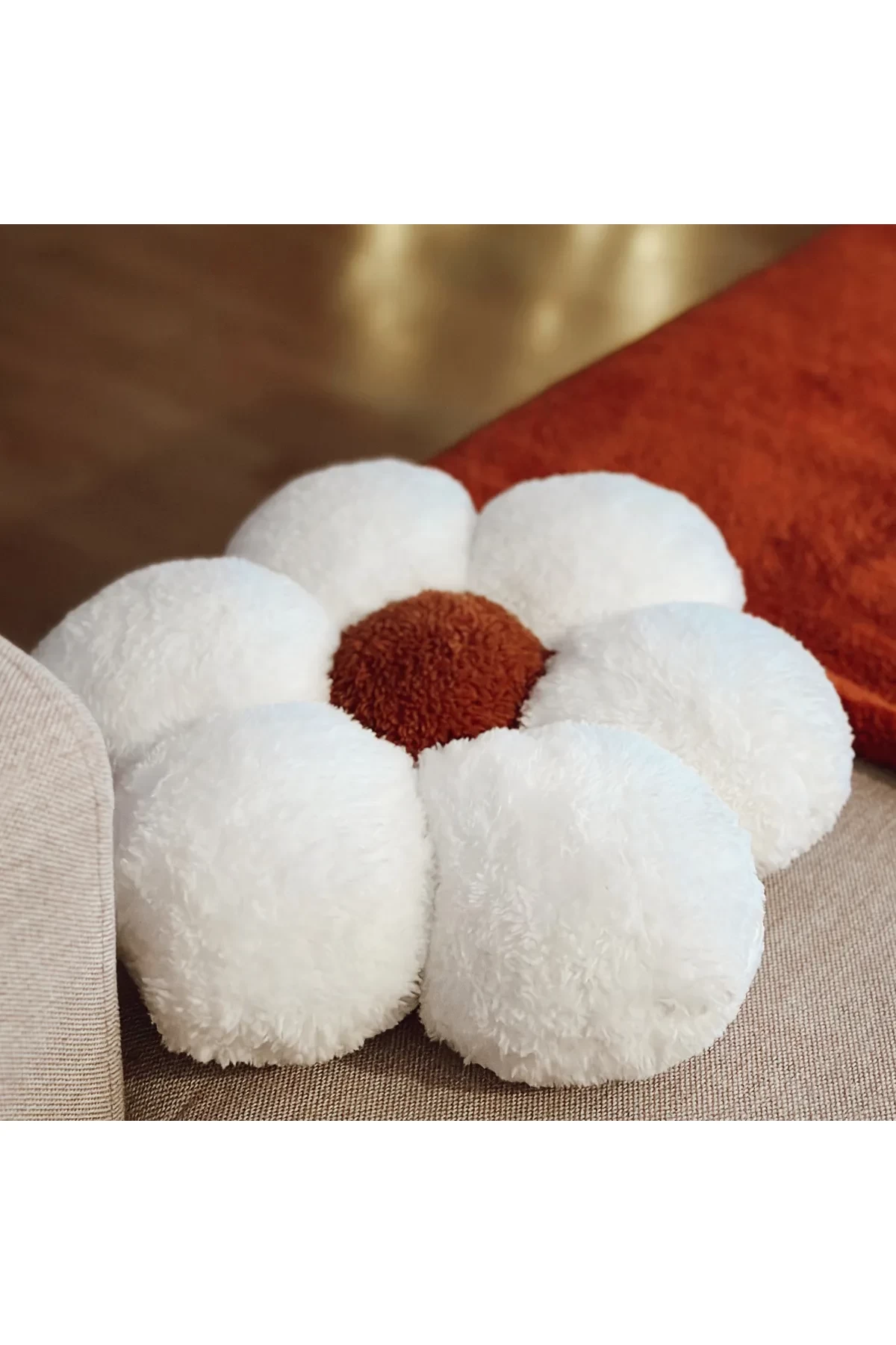 El yapımı 37 Cm Papatya Peluş Kırlent