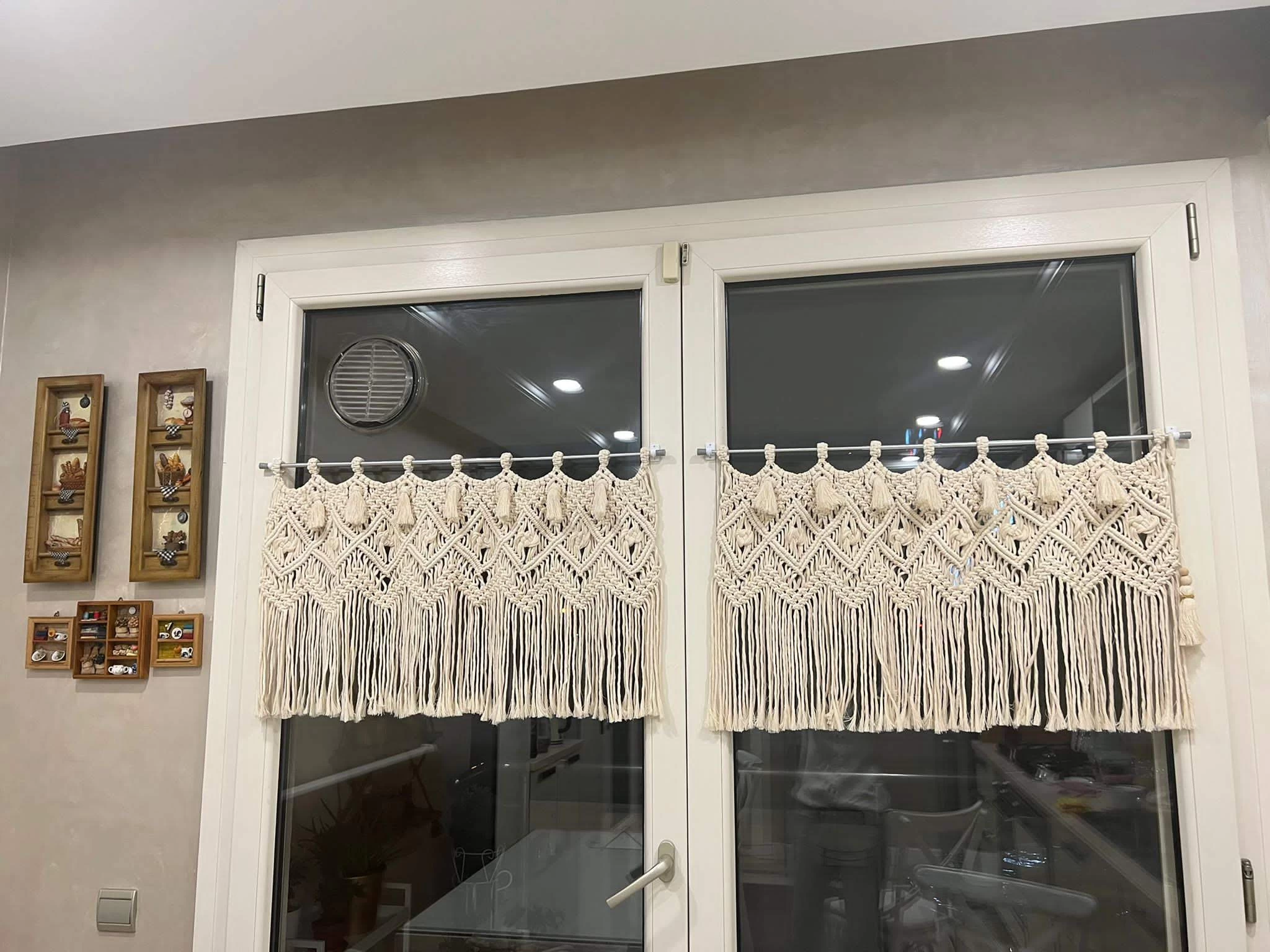 75x50 Kısa Makrome Dekoratif Perde, Kapı Perdesi, Duvar Süsü