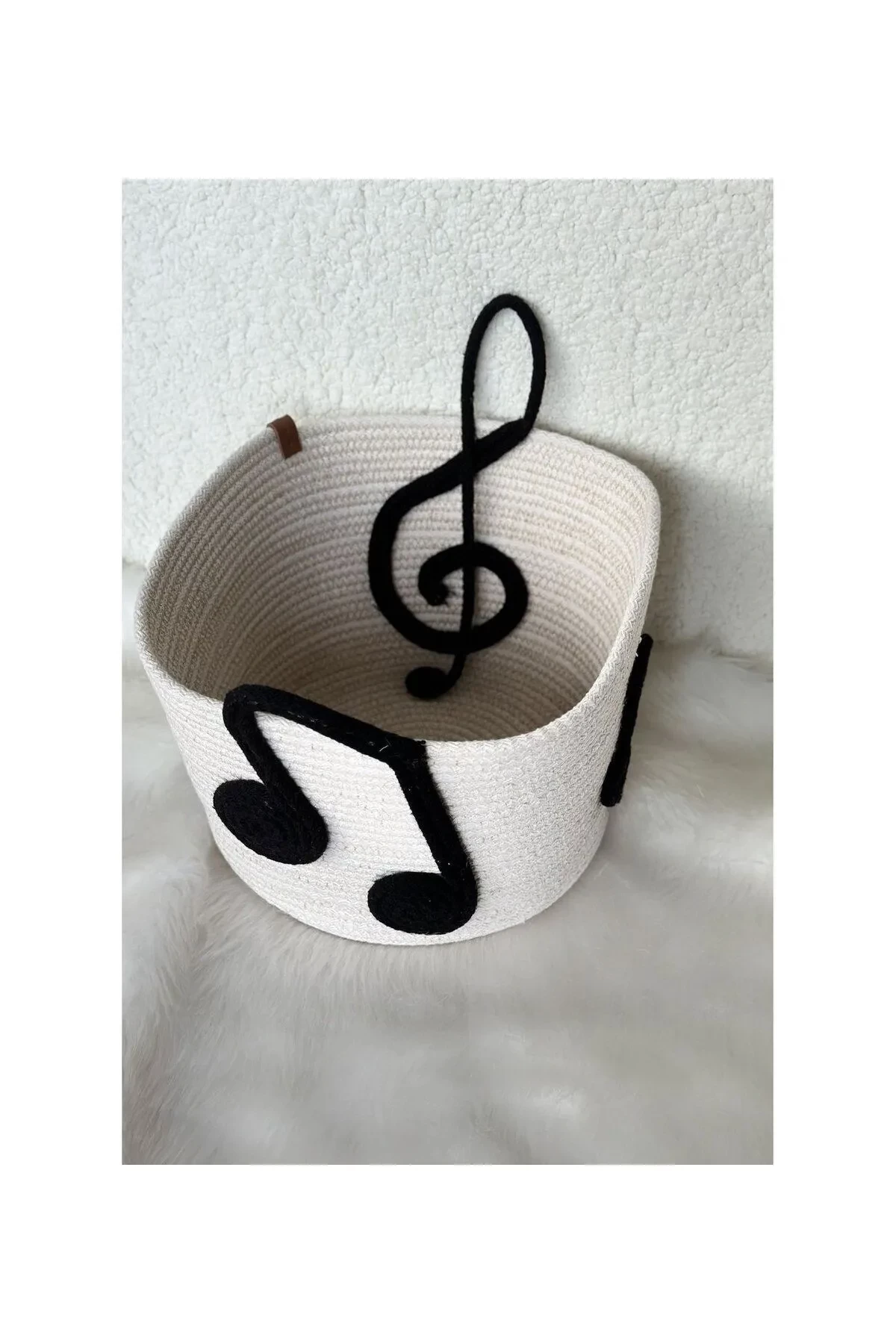 25x20 El Yapımı Müzik Temalı Sepet, Çok Amaçlı Sepet, Düzenleyici Sepet 25x20 El Yapımı Müzik Temalı